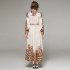Retro Paisley V-Neck Dress