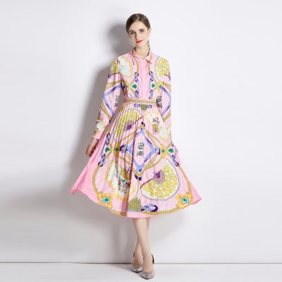 Women's Collared Dress Two-Piece Set