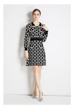 Printed Knitted A-Line Sweater Dress