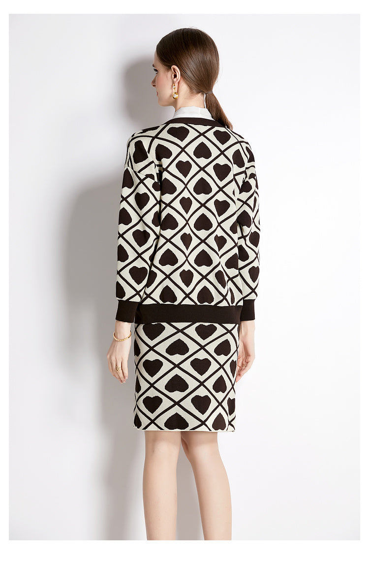 Women's Tie Neck Sleeve Dress Two-Piece Set