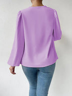 Women's Long Sleeved Shirt Loose Draped V Neck Top T Shirt Women Clothing