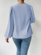 Women's Long Sleeved Shirt Loose Draped V Neck Top T Shirt Women Clothing
