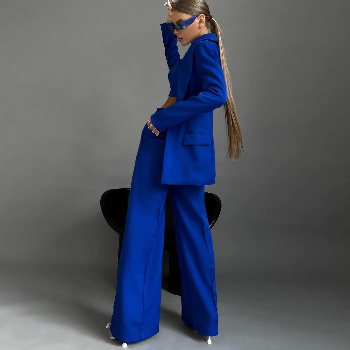 Blazer Suit Vest Straight Trousers Autumn Winter Office Three-Piece Set