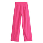 Summer High Waist Solid Color Loose Straight Casual Skirt