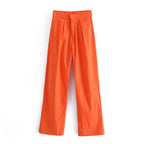 Summer High Waist Solid Color Loose Straight Casual Skirt