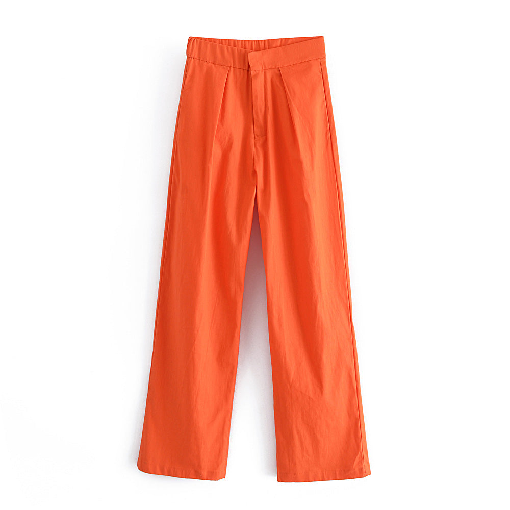 Summer High Waist Solid Color Loose Straight Casual Skirt