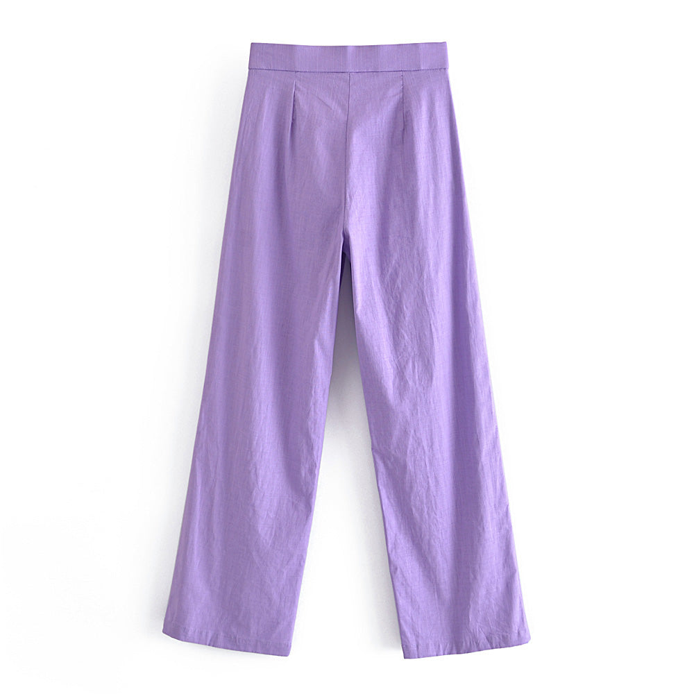 Summer High Waist Solid Color Loose Straight Casual Skirt