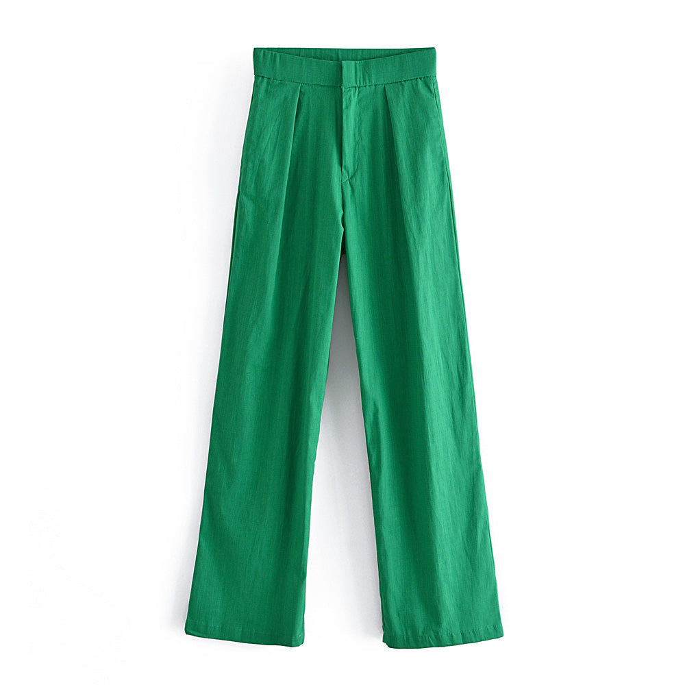 Summer High Waist Solid Color Loose Straight Casual Skirt