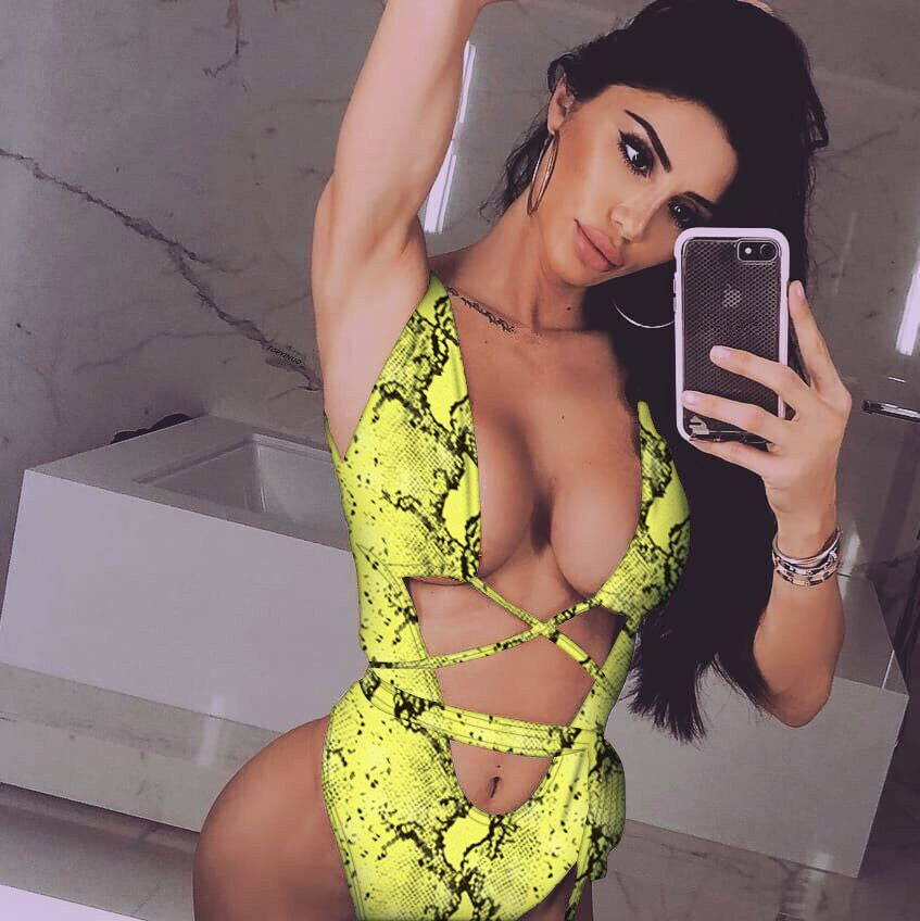 Leopard Print One-piece Swimwear