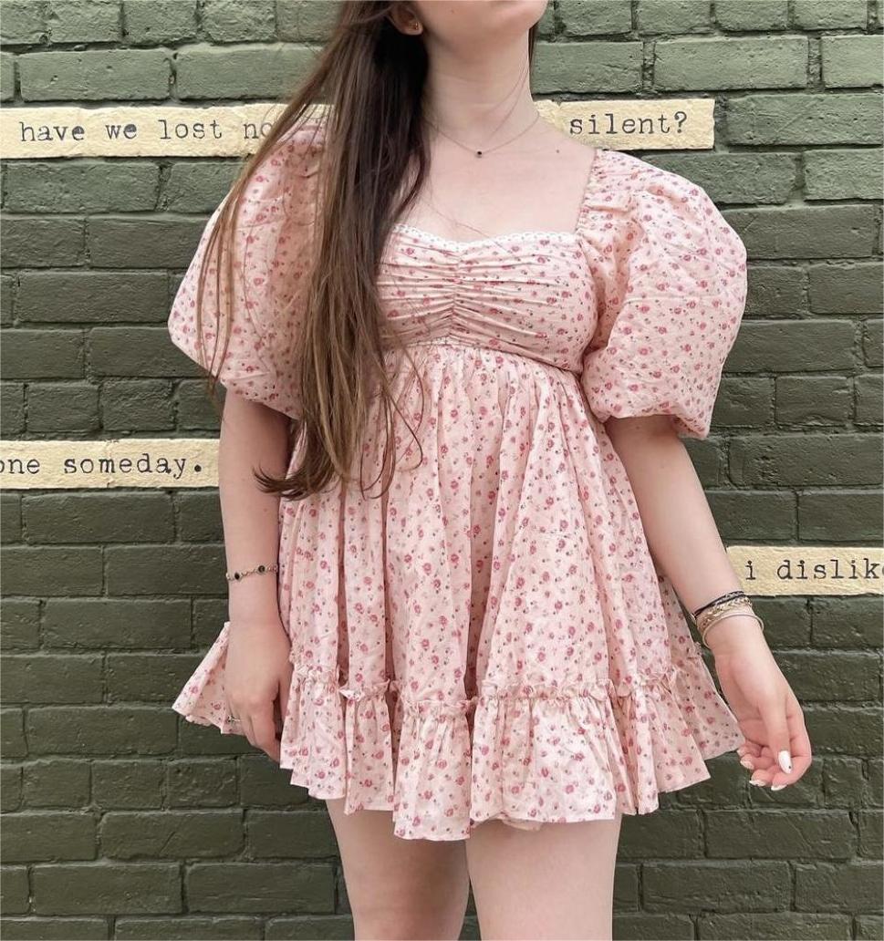 Women's Floral V-Neck Mini Dress