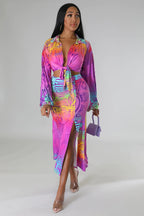 Women's Lace Up Sleeved Coordinated Two-Piece Set