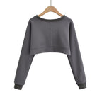 Women's Loose Sweater High Waist Short Irregular Asymmetric Blouse