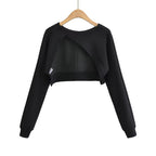 Women's Loose Sweater High Waist Short Irregular Asymmetric Blouse