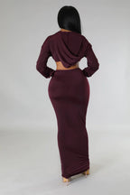 Women's High-Waisted Cropped Top and Skirt Two-Piece Set
