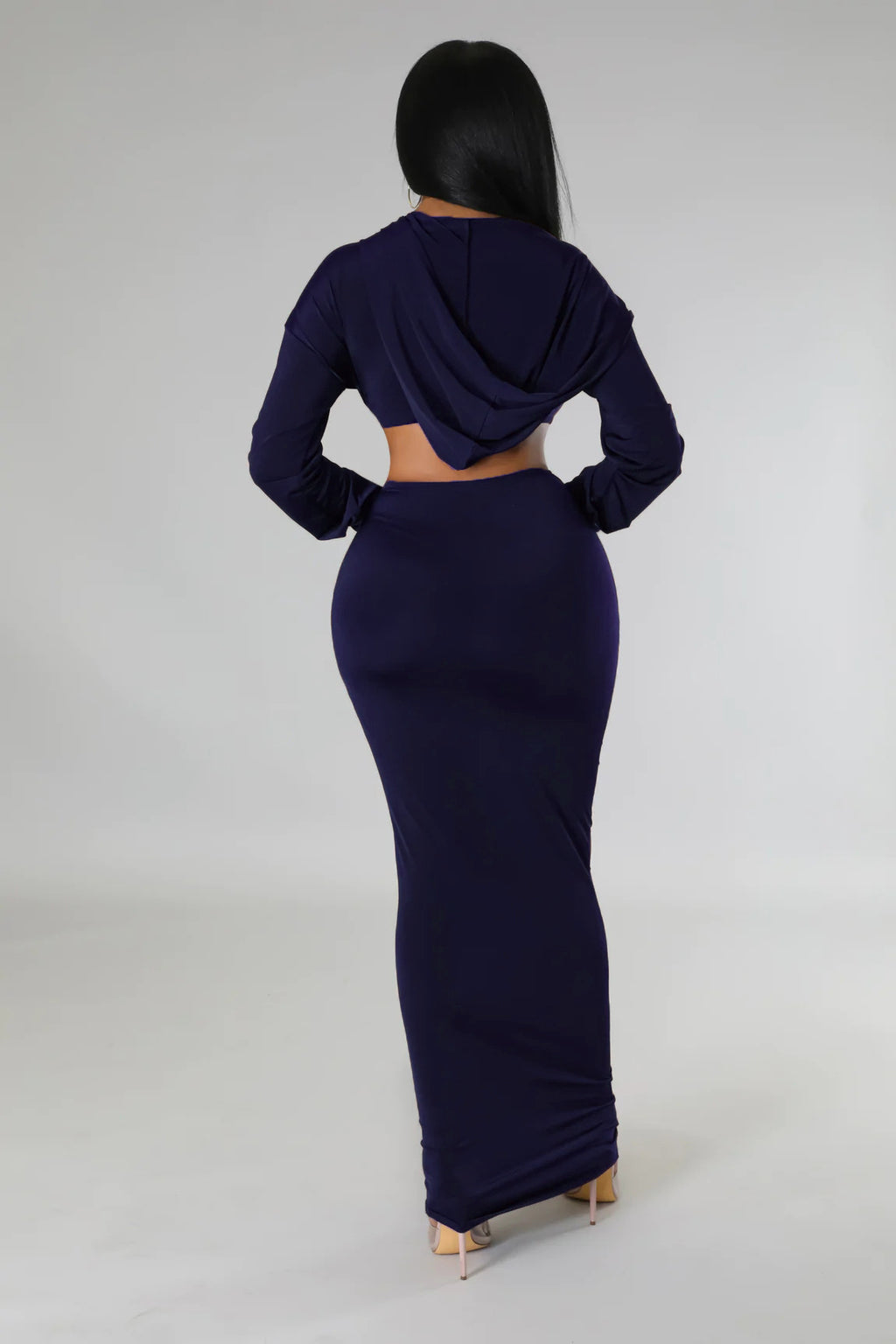 Women's High-Waisted Cropped Top and Skirt Two-Piece Set
