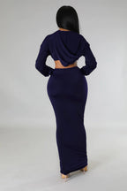 Women's High-Waisted Cropped Top and Skirt Two-Piece Set
