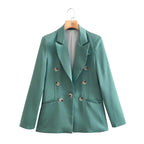 Summer Office Blazer Fastener Decoration High-Waisted Shorts