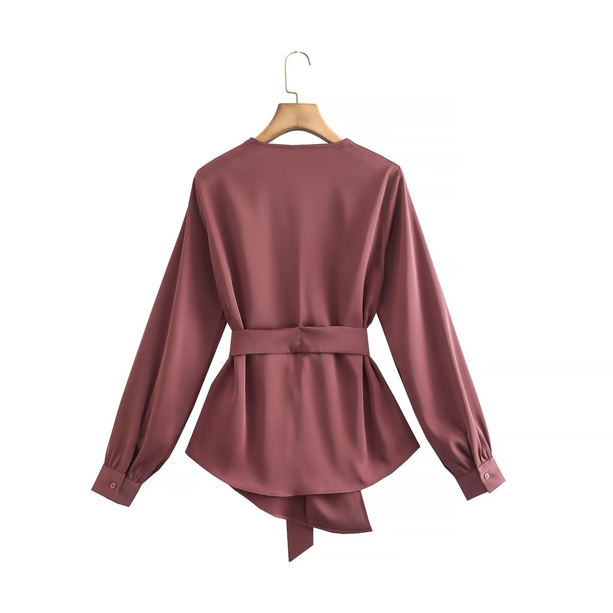 Women's Autumn Elegant V Neck Slim Shirt Waist Controlled Top