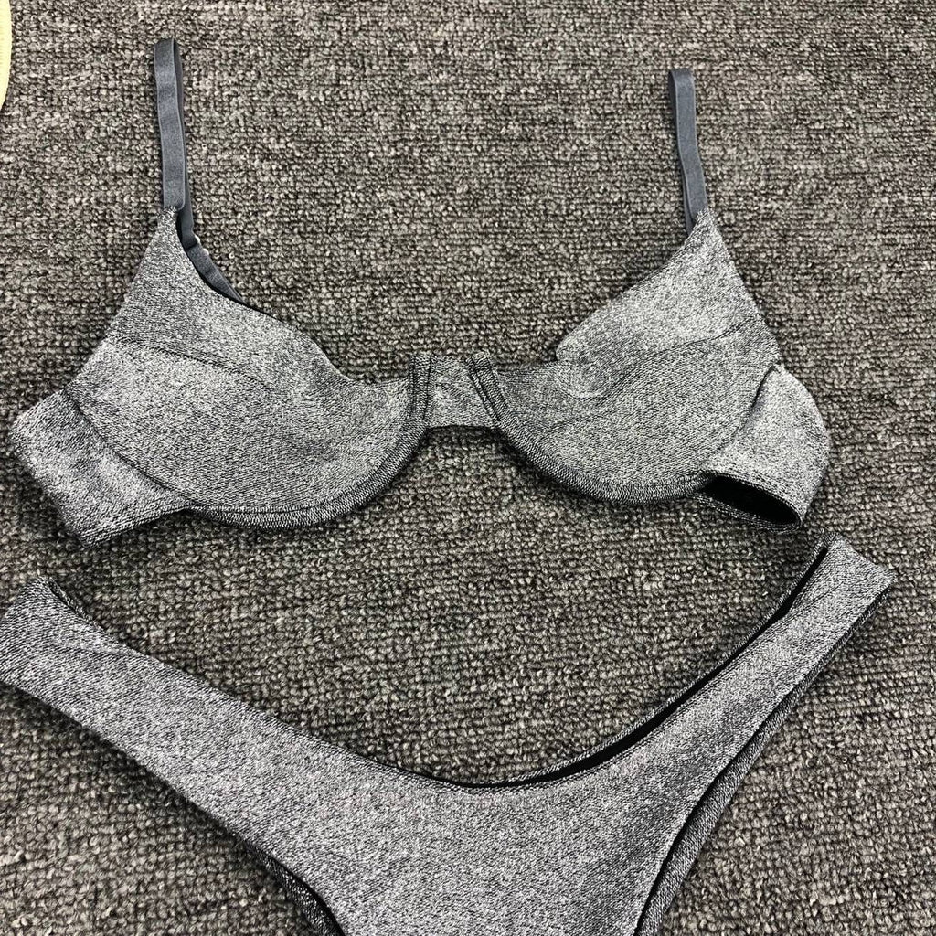 Seperated Shiny Bikini Swimwear