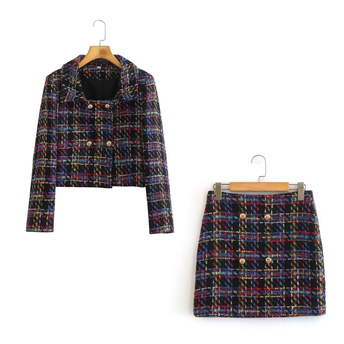 Women's French Minority Classic Blazer And Skirt Two-Piece Set