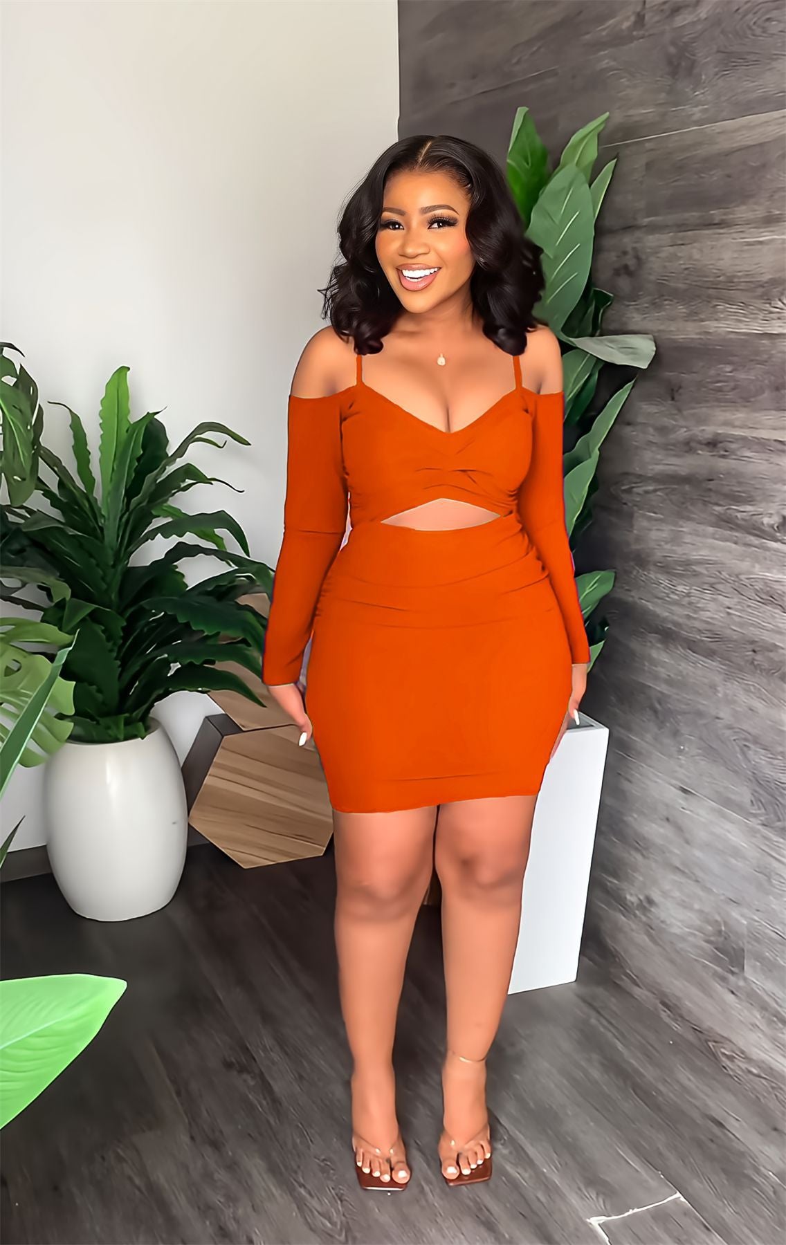 Off The Shoulder Strap Mini Dress
