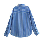 Women's Early Spring Leaf Positioning Printed Shirt Single Breasted Top