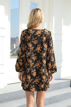 Floral V-Neck A-Line Dress