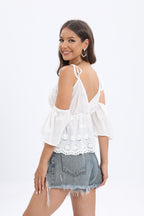 Women's New Spring And Summer Elegant Sexy V Neck Hollow Suspender Shirt
