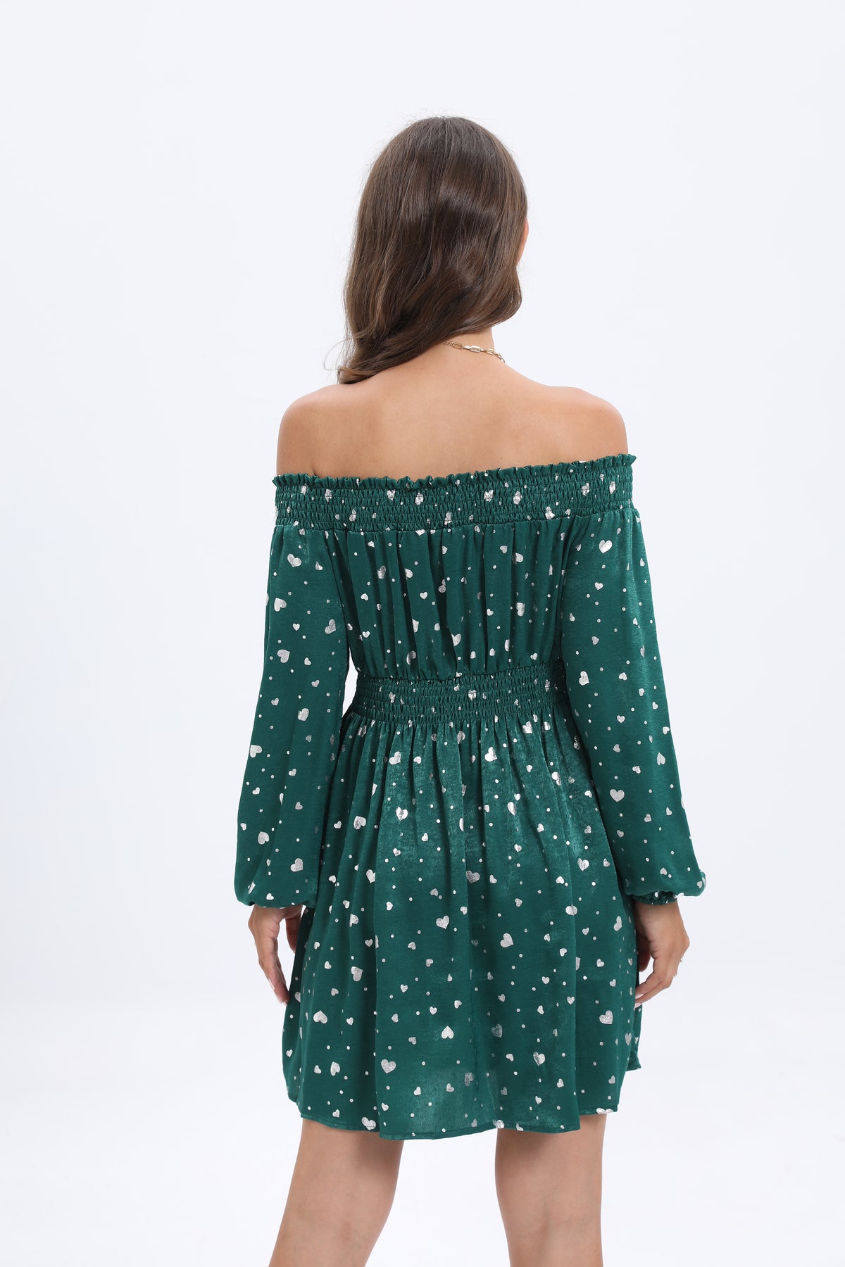 Women's Spring And Summer New Elegant Collar Velvet Printed Dress A- Line Dress