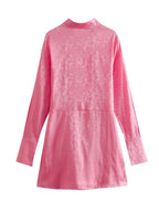 Autumn Women Clothing Surface Jacquard Waist Lace up Office Shirt
