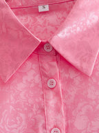 Autumn Women Clothing Surface Jacquard Waist Lace up Office Shirt