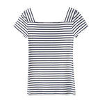 Women's Striped Knit Short Sleeve T-Shirt