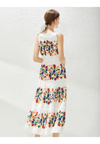 Women's V-Neck Ruffle Floral Midi Dress