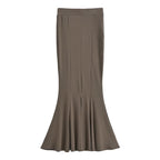Women's High Waist Knit Fall Winter Slim Sheath Fishtail Skirt