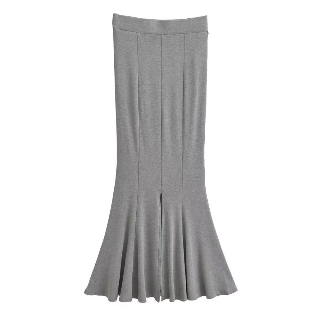 Women's High Waist Knit Fall Winter Slim Sheath Fishtail Skirt