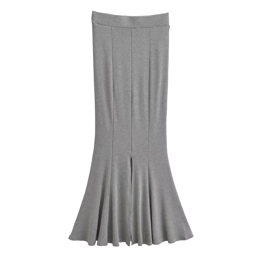 Women's High Waist Knit Fall Winter Slim Sheath Fishtail Skirt