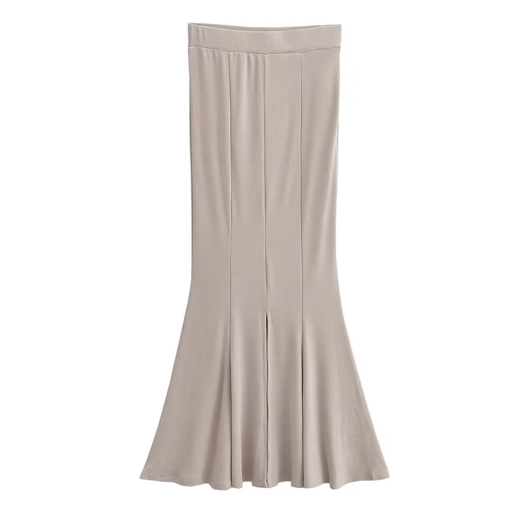 Women's High Waist Knit Fall Winter Slim Sheath Fishtail Skirt