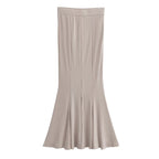 Women's High Waist Knit Fall Winter Slim Sheath Fishtail Skirt