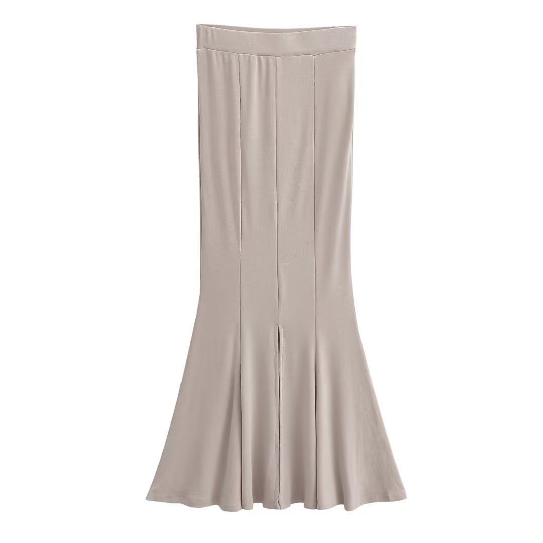 Women's High Waist Knit Fall Winter Slim Sheath Fishtail Skirt