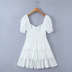Women's Embroidered Corset Pleated Cutout Dress