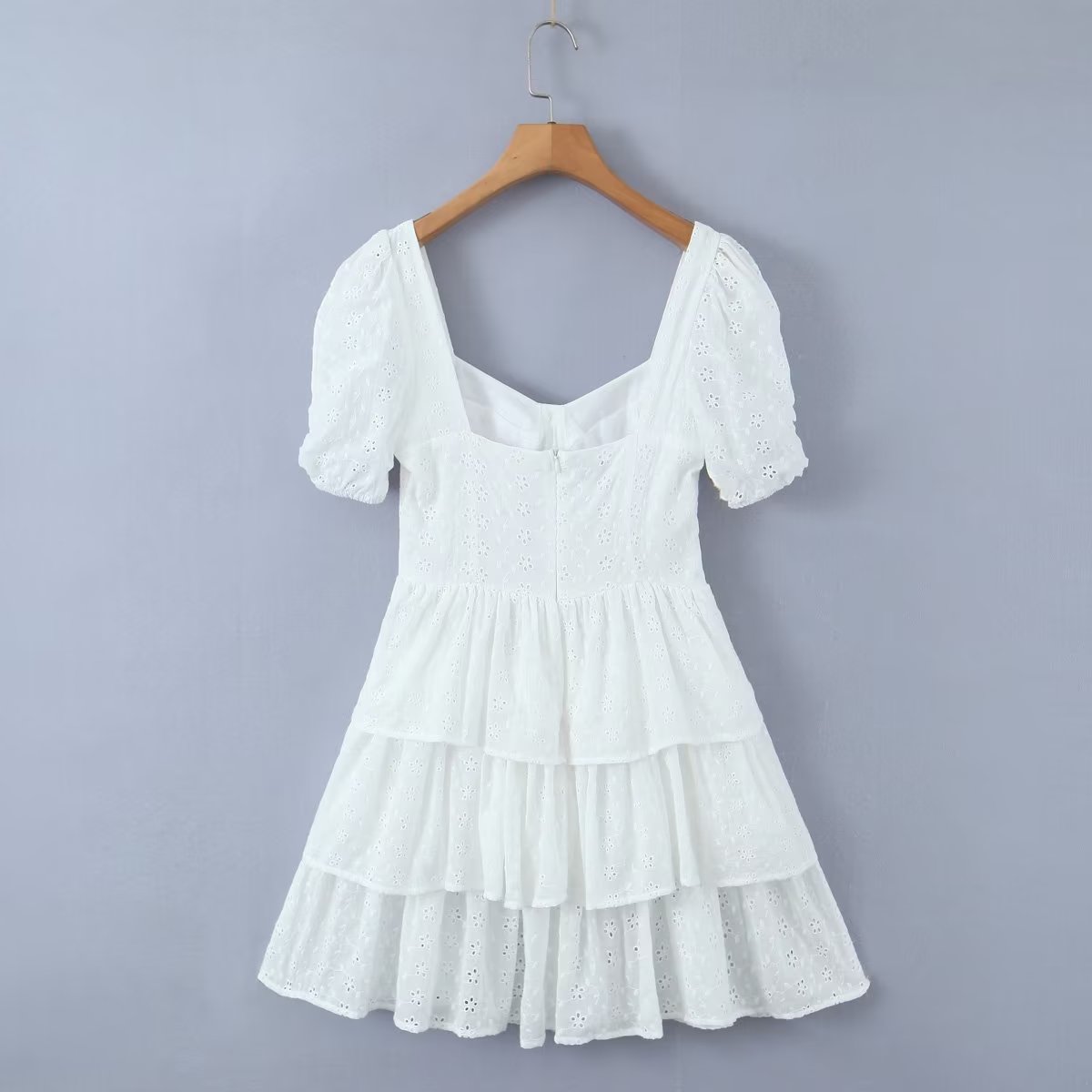 Women's Embroidered Corset Pleated Cutout Dress