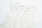 Women's White Square-Neck Midi Dress