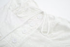 Women's White Square-Neck Midi Dress