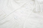 Women's White Square-Neck Midi Dress