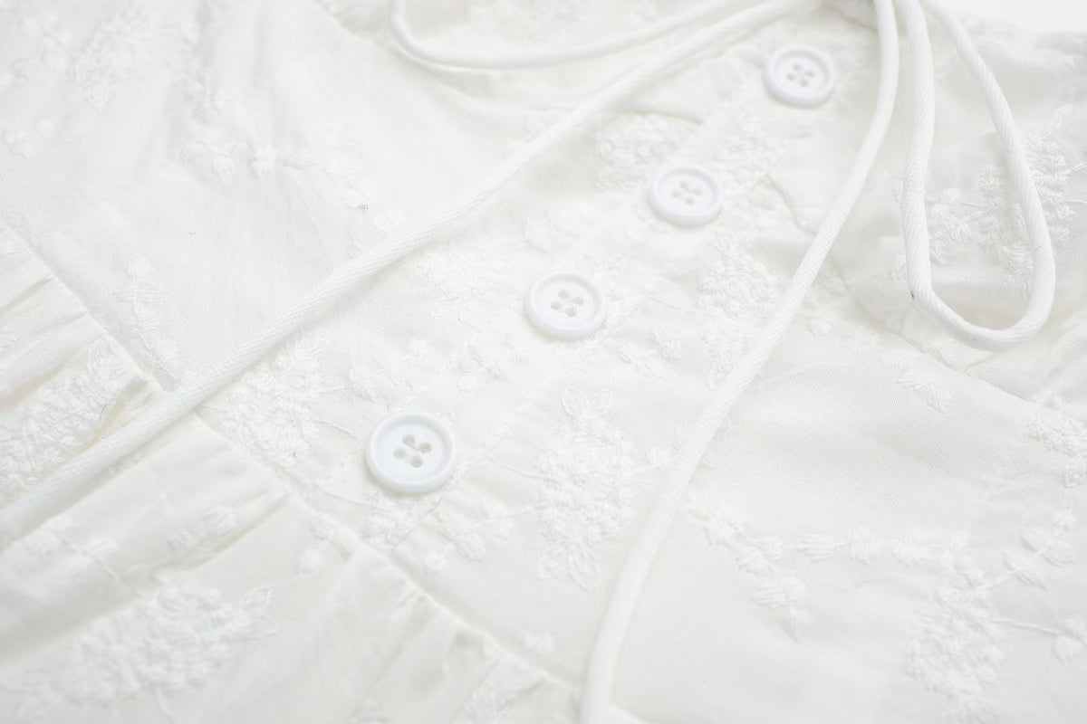 Women's White Square-Neck Midi Dress