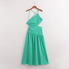 Women's High-Waist Cutout Strap Midi Dress