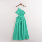 Women's High-Waist Cutout Strap Midi Dress