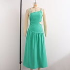 Women's High-Waist Cutout Strap Midi Dress