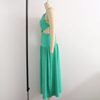 Women's High-Waist Cutout Strap Midi Dress