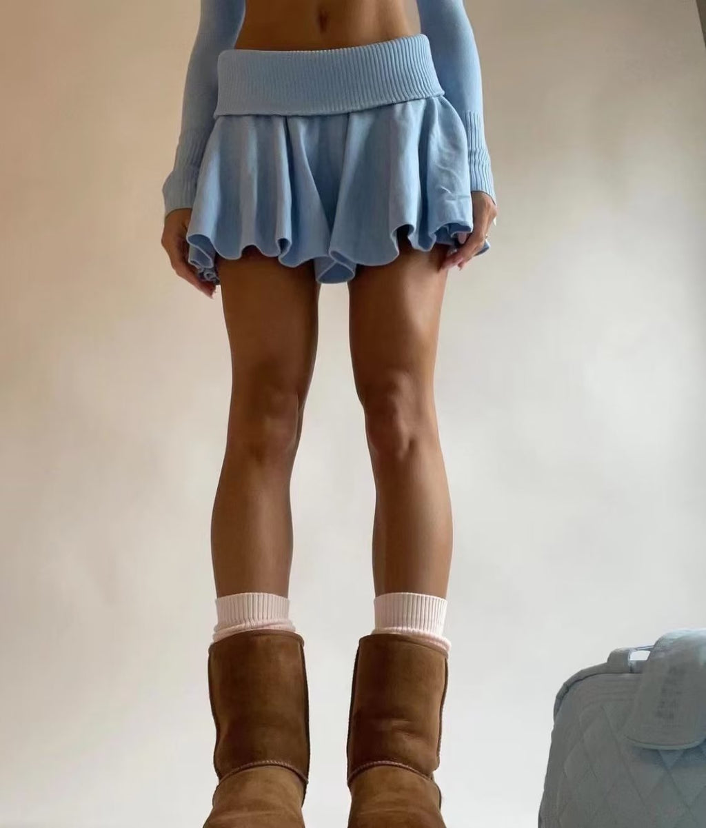 Pleated Winter Years High Waist Thread Knitted For Skirt